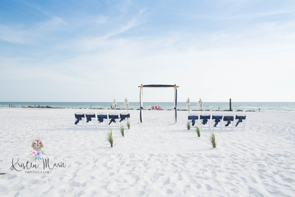 Sunset Beach Navy Blue Wedding